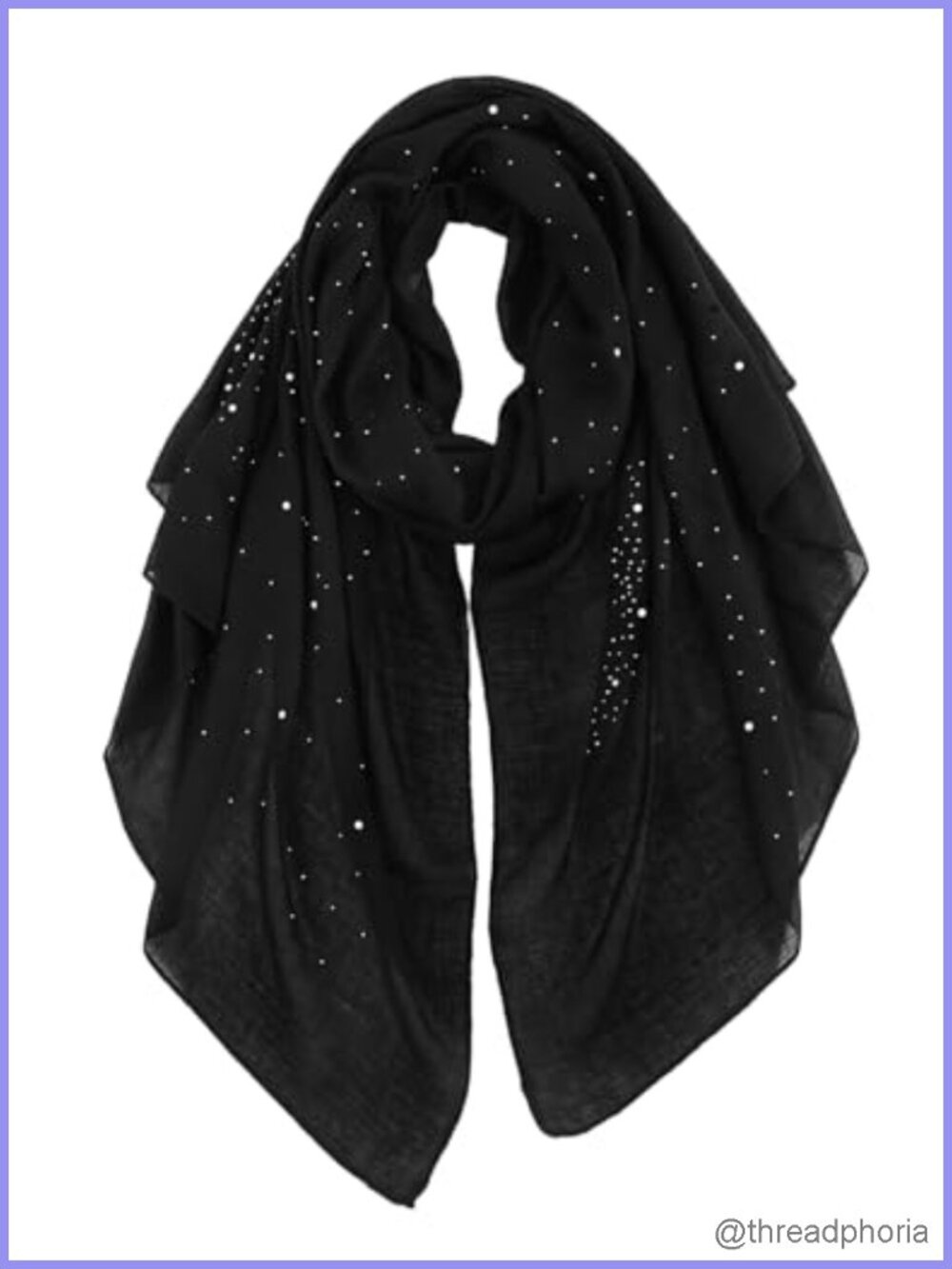 Polyester Rhinestone Pearl Fashion Scarf Shawl Wrap